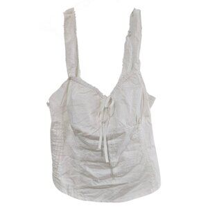 Boohoo Plus Milkmaid Tie Front Corset Top NWT White Size 18